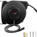 Retractable Air Hose Reel, 1/4 IN x 45 FT Hybrid Air Hose Max 300 PSI, Air compressor hose reel with 5 ft Lead in, Ceiling/Wall Mounted air hose reel,Heavy Duty air tool