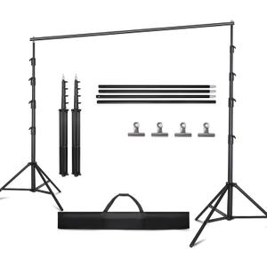 14.11X 13.12 FT Large Heavy Duty Backdrop Stand, Adjustable Photography Studio Photo Background Support System with Carry Bag for Parties, Events Decoration, Wedding, Birthday, Portrait