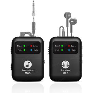 Wireless in Ear Monitor System, 2.4G Stereo Wireless IEM System with Beltpack Transmitter Receiver Auto-Pairing, 164ft for Studio, Band, Live Performance