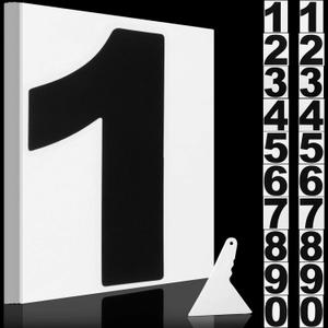 2 Sets Vinyl Numbers Stickers Self-Adhesive Window Numbers Stickers Die Cut Waterproof Mailbox Number Decals with Scraper for Mailbox Window Car Door Truck House Indoor Outdoor (Black,6 Inch)
