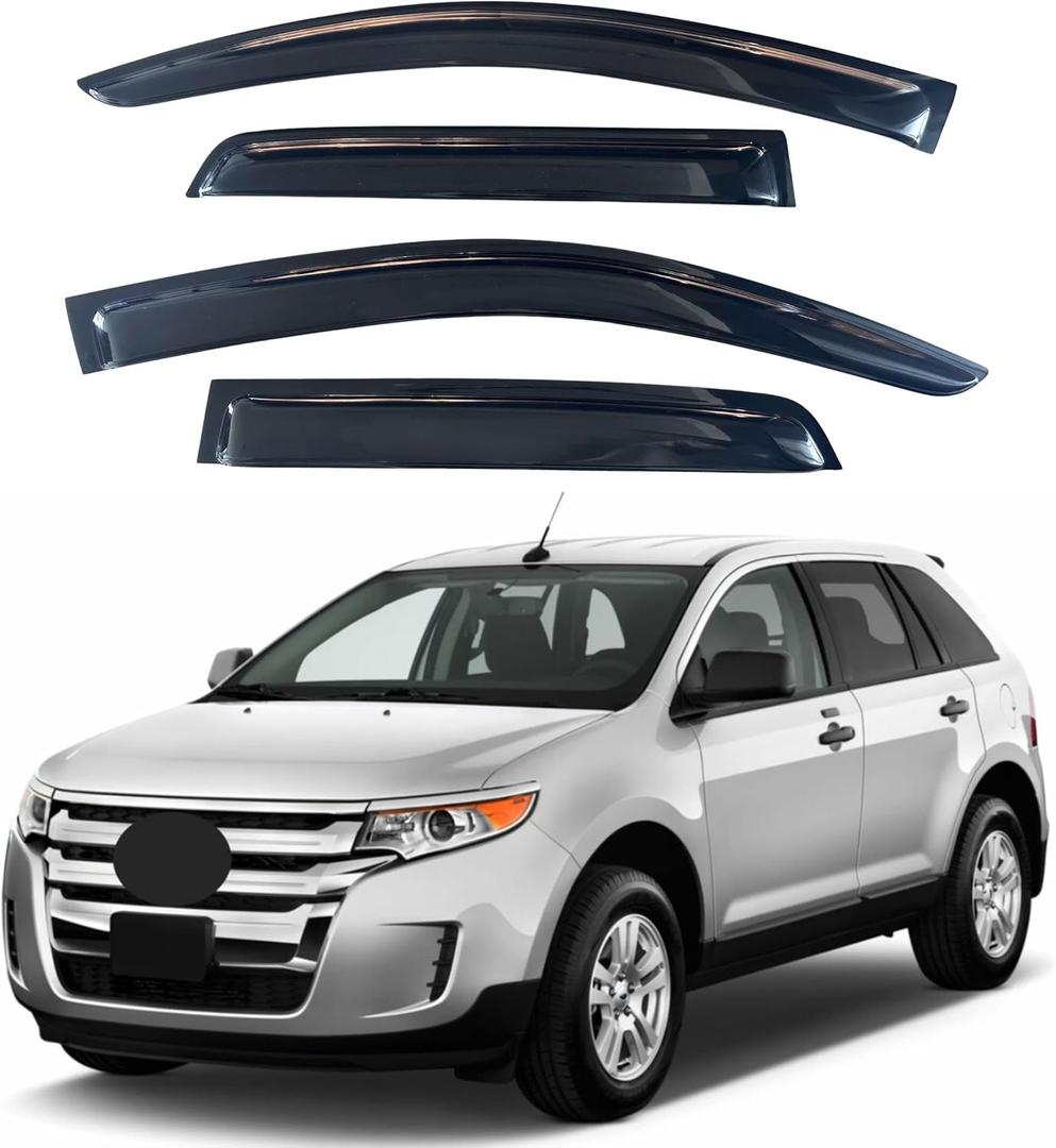 IG Window Visors Fit for 2007-2014 Ford Edge, Out-Channel Rain Guards Vent Wind Deflectors 4PC, Car Accessories for 2007-2015 Lincoln MKX