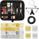 Jewelry Making Supplies for Adults, Permanent Jewelry Starter Kit with Tools,4 Necklaces,Jewelrys Pliers,Jewelrys Wires,Findings,Magnifier & Storage Bag,Perfect for Men's and Women's Jewelrys Projects