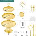 3 Tier Stainless Steel Cupcake Stand, Gold Metal Serving Tray Cake Holder Cake Display Stand for Holiday Dessert Table Decorations Birthday Party Wedding