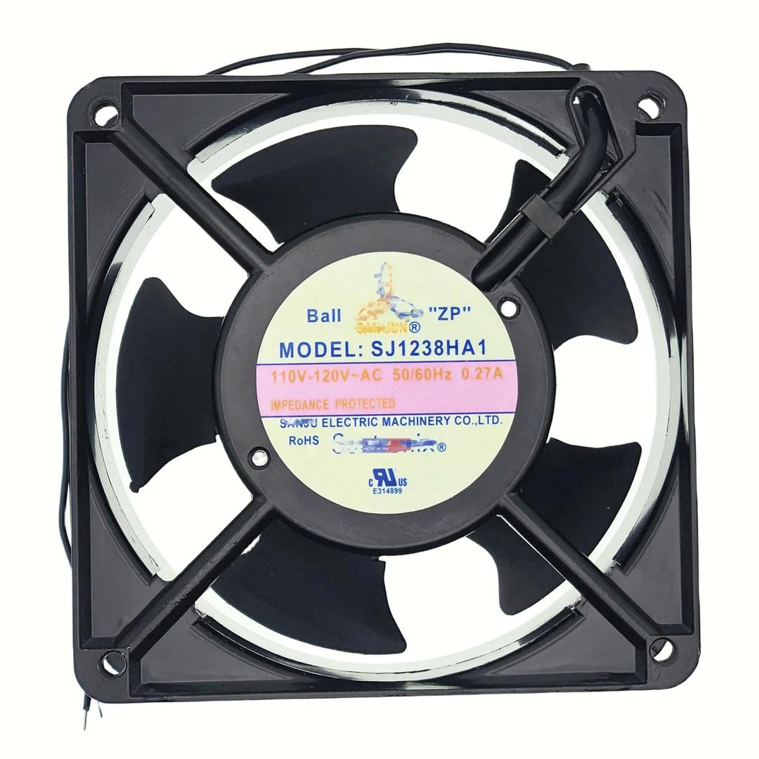 for Suntronix SJ1238HA1 Axial Fan, AC 110V~120V 0.27A 50-60Hz,2-Wire Ball Cabinet Cooling Fan Size:120X120X38mm.