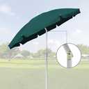 AMMSUN 6FT Portable Picnic Outdoor Canopy Sunshade Beach Umbrella with Tilt Function, Small Patio Umbrella - Green