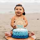 Wave Surf Wooden Cake Topper - The Big One Themed 1st/First Birthday Party Decoration,Smash Cake Photo Props
