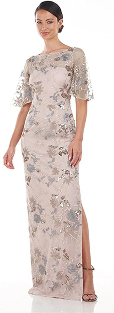 JS Collections Womens Daphne Flutter Column GownDress, Size: 16