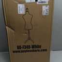 Manikin 49.6”-63.4”Height Adjustable Female Dress Model Display Torso Body Wooden Tripod Stand Clothing Forms High Density Foam Portable Display Mannequin (White), Black