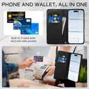 2 x Rssviss for iPhone Air Wallet Case, Flip Folio Case Compatible with Magsafe, RFID Blocking Card Holder Kickstand, Shockproof iPhone Cover Men Women for iPhone Air 6.5" Black