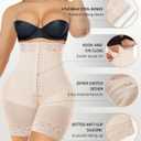 YIANNA Tummy Control Shapewear for Women Strapless Fajas Colombianas Body Shaper Shorts Butt Lifter with Zipper Crotch (Beige)