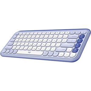 Logitech POP ICON Keys Wireless Bluetooth Keyboard, Comfortable Typing, Programmable Keys, Easy-Switch Between up to 3 Devices, for Laptop, Tablet, PC  Lilac and Off-White