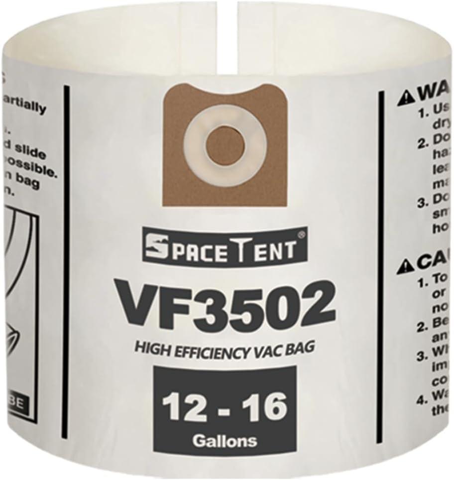 5 Pack VF3502 Replacement for Rigid Shop Vac Bags Size A, compatible with RIDGID 12-16 Gallon Wet/Dry Vacuums, High Efficiency Dust Filter Bags, Part# 23743