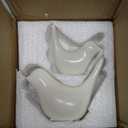 Small Animal Statues, White Bird Figurines Home Decor, Modern Home Decorative, Ceramic Decor for Office Desktop, Bookshelf, Bedroom, Living Room, Cabinets (White 2 Pcs)