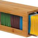 Bamboo and Acrylic Drawer Tea Bag Holder- Durable & Elegant Tea Bag Storage Holder for Kitchen Countertop, Space-Saving Tea Drawer Organizer