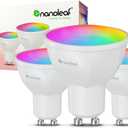 Nanoleaf Essentials Smart GU10 LED Bulb, Matter GU10 Smart Bulbs with 16+ Million Colors and Tunable Whites, LED Color Changing Light Bulbs Compatible with Alexa, Google Home, SmartThings, 3 Pack