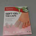 Bukihome Silicone Toe Protectors - 12 Pack Gel Toe Sleeves Toe Protectors - Toe Caps with Aloe Vera Essential Oils - Toe Cushions for Pain Relief, Toe Protection for Corns, Calluses (8L + 4S)