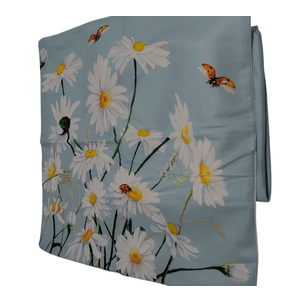 Daisy Decor Outdoor Farmhouse Pillowcase Summer Floral Pillow Covers 17x17 Inch Blue Pale Yellow Welcome Summer Decorative Throw Pillow Cover for Indoor Home Sofa Couch Bedroom