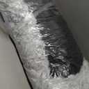 ShinHye Round Plush Fluffy Hooded Cat Bed Cave, Cozy for Indoor Cats or Small Dogs, Waterproof Bottom, Washable 30 in (grey)