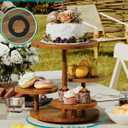 4 Tier Cupcake Tower Stand for 50 Cupcakes, 360° Rotating Wood Cake Stand, Elegant Shabby Chic Cake Stand for White Wedding, Bridal Shower, Baptism & Classy Dessert Table Display, White