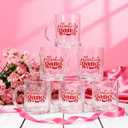 Maxcheck 6 Pack 12 oz Galentines Gang Coffee Mugs Red Pink Glasses Cups Love Drinking Glasses for Valentines Day Party Supplies Gifts