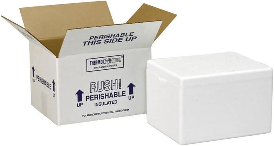 Polar Tech 245C Thermo Chill Insulated Carton with Foam Shipper, Medium, 17" Length x 10" Width x 8-1/4" Depth, Original Version