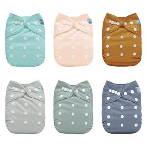 ALVABABY Baby Cloth Diaper 6 Pack with 12 Inserts One Size Cloth Diaper Covers Adjustable Washable Reusable for Baby Girls and Boys (Colors 108)
