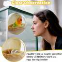 Bird Nest for Cage Bite-Resistant, Washable Clear Observation Small Bird House Hanging, Warm Birds Bed Plush Hut, Parakeet Nest to Lay Eggs Breeding Sleeping for Parrot Budgie Lovebird Canary