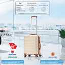 Flight Knight 24x16x10 Expandable Carry On Suitcase Hardside TSA Lock USB C Lightweight Luggage Silent Double Spinner Wheels Maximum Overhead Carry-On Bag For Virgin South West Approved Cream/Tan