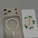 XWZ for iPhone 17 Pro Max Case for Women Girls,【Compatible with MagSafe】,【Camera Control】,【Full Camera Protection】, Cute Wave Magnetic Phone Case for iPhone 17 Pro Max,Stone