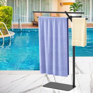 Pool Towel Rack Outdoor, 31.5 Inch Wide Large Towel Stand for Hot Tub, Pool Towel Holder Towel Drying Rack for Living Room