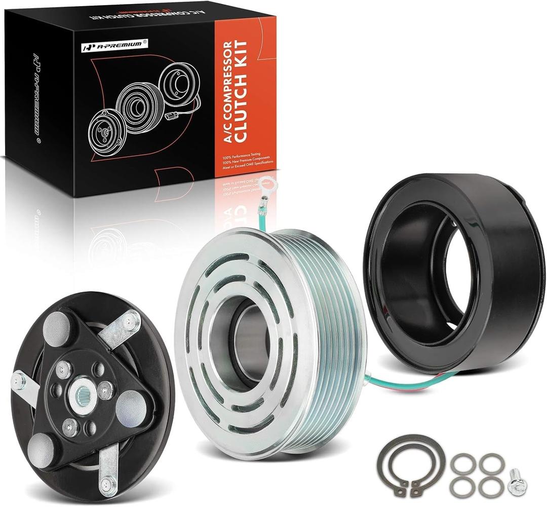 A-Premium A/C Compressor Clutch Kit Compatible with Honda CR-V 2.4L 2007-2014, Civic 2.4L 2012-2014 & Acura RDX 2.3L 2007-2012, With 106mm (4.17") Diameter Pulley