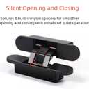 Hidden Door Hinges,6 inch Heavy Duty Concealed Hinges,180 Degree Swing 3-Way Adjustable Butt Hinges Suitable for Wooden Door Bedroom Door,2 Pack (Black, 6inch)