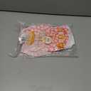 Floral Pet Dress with Red Bow, Large, Pink/White