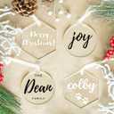 UNIQOOO Acrylic Christmas Ornament 2025 3'' Clear Circle & Hexagon, 4mm Extra Thick, DIY Blank Bulb Xmas Bauble Tree Decoration, Stocking Name Tag, Memento (9 Round & 9 Hexagon)