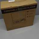 Vinyl Record Players Vintage Turntable with Speakers Belt-Driven Turn Tables Support 3-Speed, Bluetooth Wireless Playback, Headphone, AUX-in, RCA Line LP Phonograph Auto Stop Retro Black