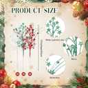 24 Pcs Artificial Christmas Berry Stem Picks Star Picks Faux Floral Berry Spray Branches Christmas Table Centerpiece Home Office Vase Filler Decoration (Red,White,Green)