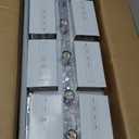 Modern Crystal Chandeliers for Dining Room Light Fixture, 6-Light Rectangle Chandelier Ceiling Light for Kitchen Island Living Room, L31.5 Inch, Chrome Finsh