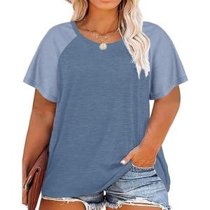 HDLTE Womens Plus Size Tops Floral Bell Sleeves Blouses Summer Crewneck Tunic Loose Casual T Shirts 5XL