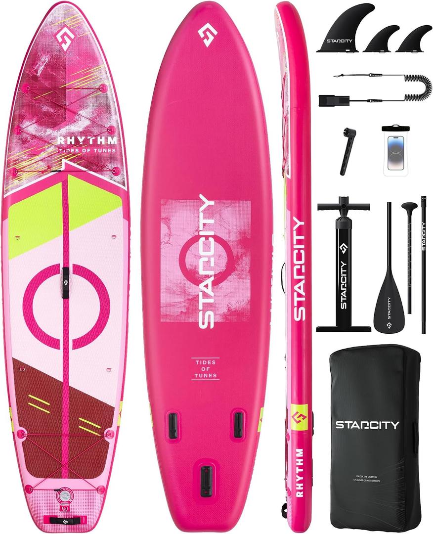 Starcity Family Stand Up Paddle Board for 2+1 People, Inflatable Paddle Board Extra Wide Design 11’6" 35" 6" 450lbs Capacity, Sup Board for Yoga Fishing Camping, W/Complete Accessories