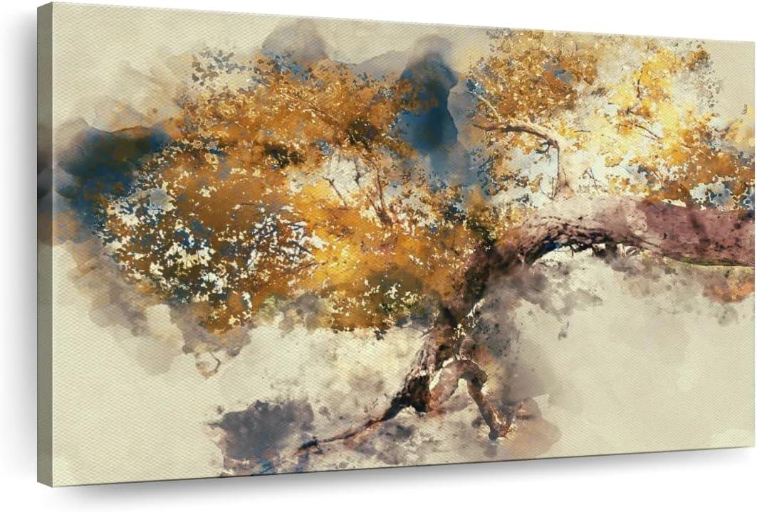 ElephantStock Autumn Tree Wall Art - Horizontal Wrapped Canvas - 1-Piece Living Room Wall Decor - Autumn Watercolor Canvas Print - Orange and Brown Decor for Wall - 12" X 8" ElephantStock Autumn Tree Wall Art - Horizontal Wrapped Canvas - 1-Piece Living Room Wall Decor - Autumn Watercolor Canvas Print - Orange and Brown Decor for Wall - 12" X 8"