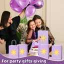 Humyoun 30 Pcs Purple Sun Gift Bags Princess Birthday Party Favors Goodie Candy Treat Paper Bag with Handle Bulk Princess Birthday Wedding Party Supplies Decorations, 8.3 x 5.9 x 3.2 Inch