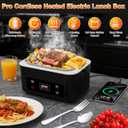 Heated Lunch Box,Electric Lunch Box, Lunch Box Battery Powered, Pro 24000mah,5.5 Cups Portable Food Heater-3D-5 Side Heating-Intelligent Temperature Control,Suitable For Trucks,Offices(Black/White)