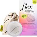 Flex Reusable Disc | Reusable Menstrual Disc | Tampon, Pad and Cup Alternative | Capacity of 6 Super Tampons | Lasts for Years | HSA or FSA Eligible | Includes Carrying Pouch & 2 Free Disposable Discs (Pack of 1)