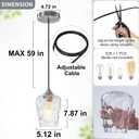 Mini 5" Brushed Nickel Hammered Glass Pendant Lights Kitchen Island 1 Pack | Small Modern Pendant Light Kitchen Island Lighting Farmhouse Kitchen Pendant Lighting over Island for Dining Room Over Sink