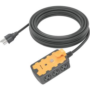 DEWENWILS 6-Outlet Heavy Duty Power Strip, 25FT Long Extension Cord, 14/3C Gauge, SJT W, 15A Circuit Breaker, Industrial Power Strip for Garage, Workshop, Indoor Outdoor Holiday Lights, ETL Listed