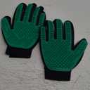DELOMO Pet Hair Remover Gloves, 255 Tips, Deshedding Glove for Dog and Cat, Gentle De-Shedding Glove Brush, Green, 2 Count