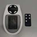 450W Mini Space Heater With Temperature Detection, Remote Wall Outlet Electric Space Heater as Seen on TV with Adjustable Thermostat and Timer and Led Display, Compact for Office Room RV (Smart-White)