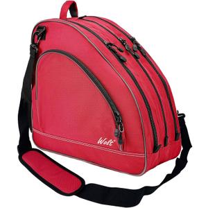 WOLT Ice Skate Bag - Roller Skate Bag, Inline Skate Bag with Adjustable Shoulder Strap for Both Youth and Adults. (red)