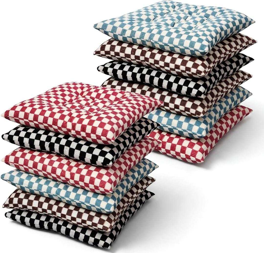 Geetery 12 Pcs Large Floor Pillows Gift Bulk Square Seating Cushion 15.7'', 15.75 x 15.75 x 3.54 inches