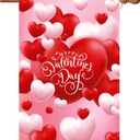 Valentine Flag, Double Sided Valentine's Day Flag Red and White Love Valentine Garden Flag 28 x 40 Inch Valentine House Flags for Valentine's Day Decoration with 2 Grommets